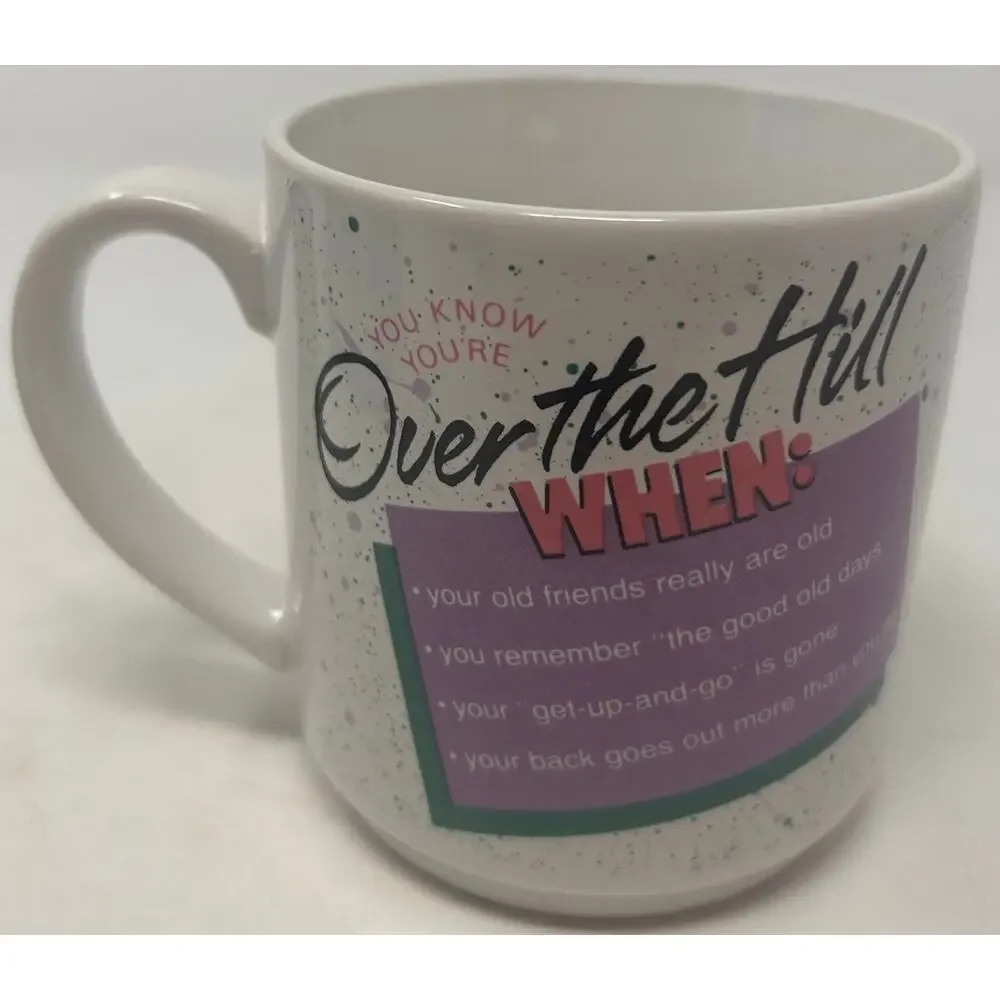 Mugs Carlton Cards White Purple 'Over The Hill' Mug 3 3/4